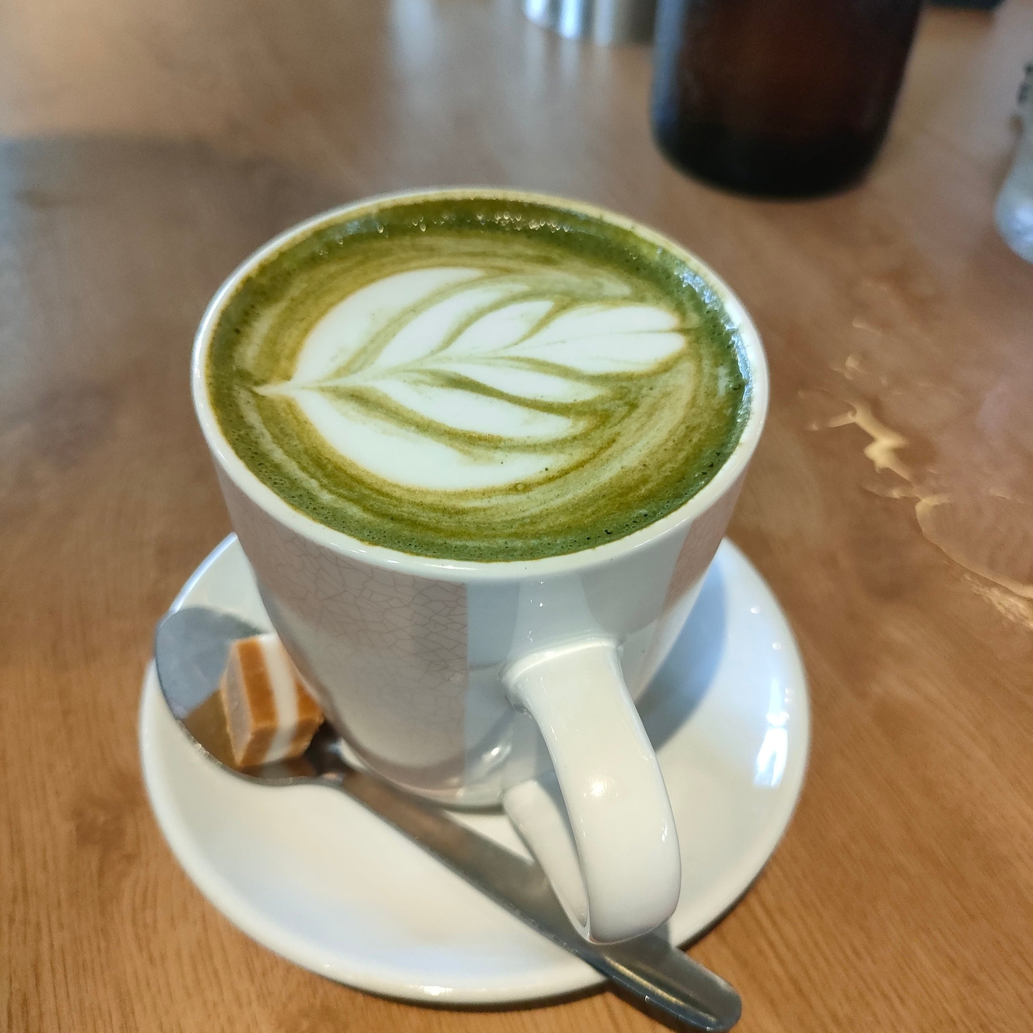 Kawakawa latte in cafe shop